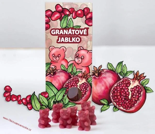 ČAJOVÍ MEDVÍDCI S PŘÍCHUTÍ GRANÁTOVÉHO JABLKA 50g