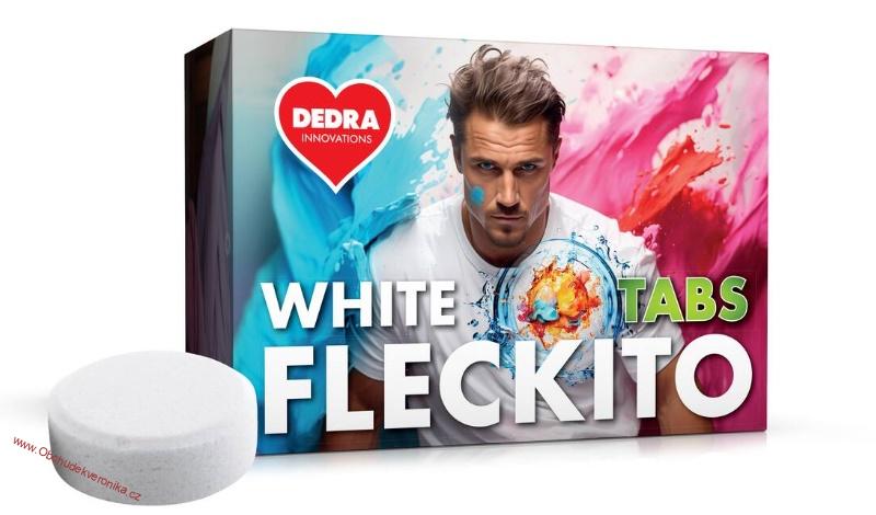 FLECKITO Tablety na skvrny pro zářivě bílé prádlo enzymy & ECO účinnost12 tablet