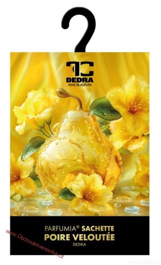Vonná sašetka SAMETOVÁ HRUŠKA závěsný vonný sáček PARFUMIA® 8g