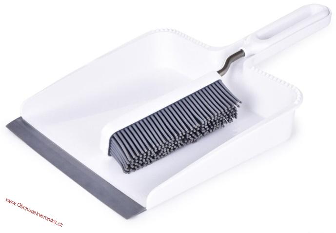 GoEco® - smetáček a lopatka se silikonovými štětinami dlouhá životnost - bílý 36cm