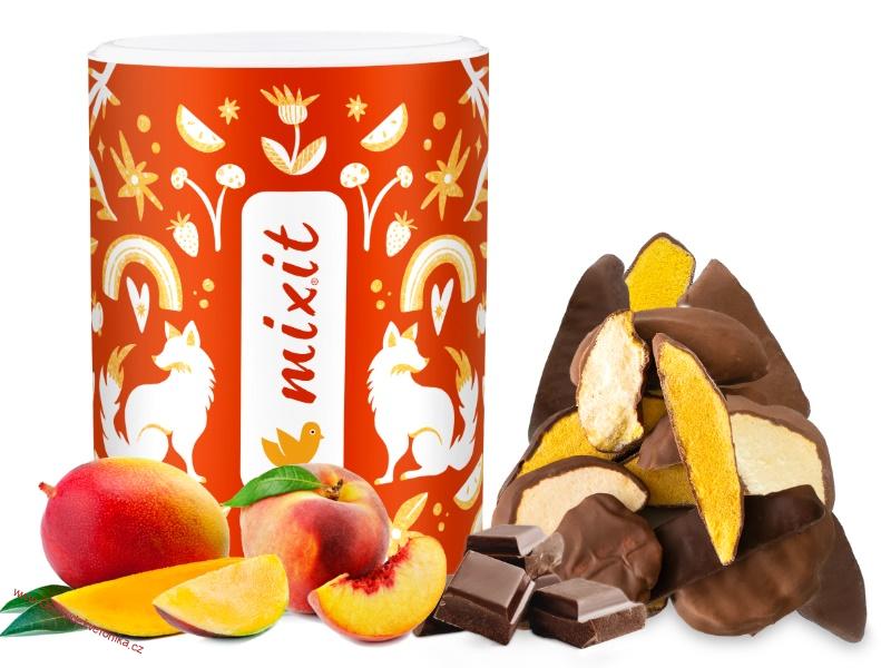 Křupavé mango a broskev v čokoládě 200g
