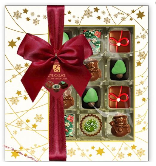 Emoti Vánoční bonboniéra Festive Collection červená mašle 251g