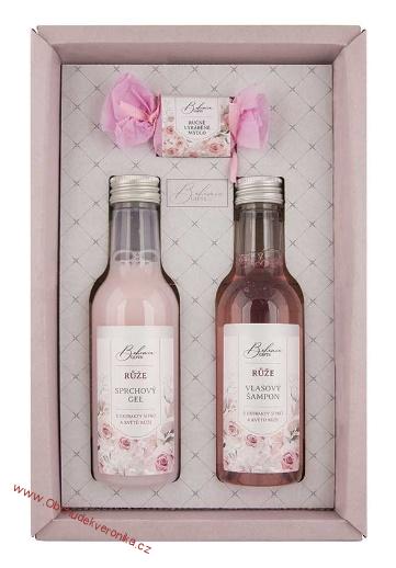 Sada růžé – gel 200 ml, šampon 200 ml a mýdlo 30 g