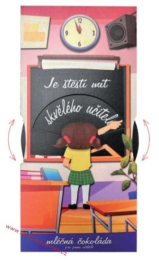 Interaktivní čokoláda pro pana učitele 100g – holčička s tabulí - DMT 01.02.2026