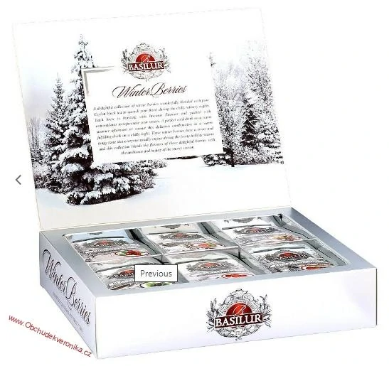 Basilur Winter Berries Assorted přebal 60 gastro sáčků