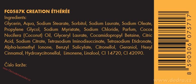 Kosmetické mýdlo s kokosovým olejem a vysokým obsahem glycerinu, CREATION ÉTHÉRÉE, 85g