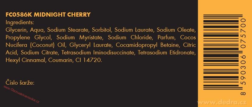 Kosmetické mýdlo s kokosovým olejem a vysokým obsahem glycerinu, MIDNIGHT CHERRY, 85 g
