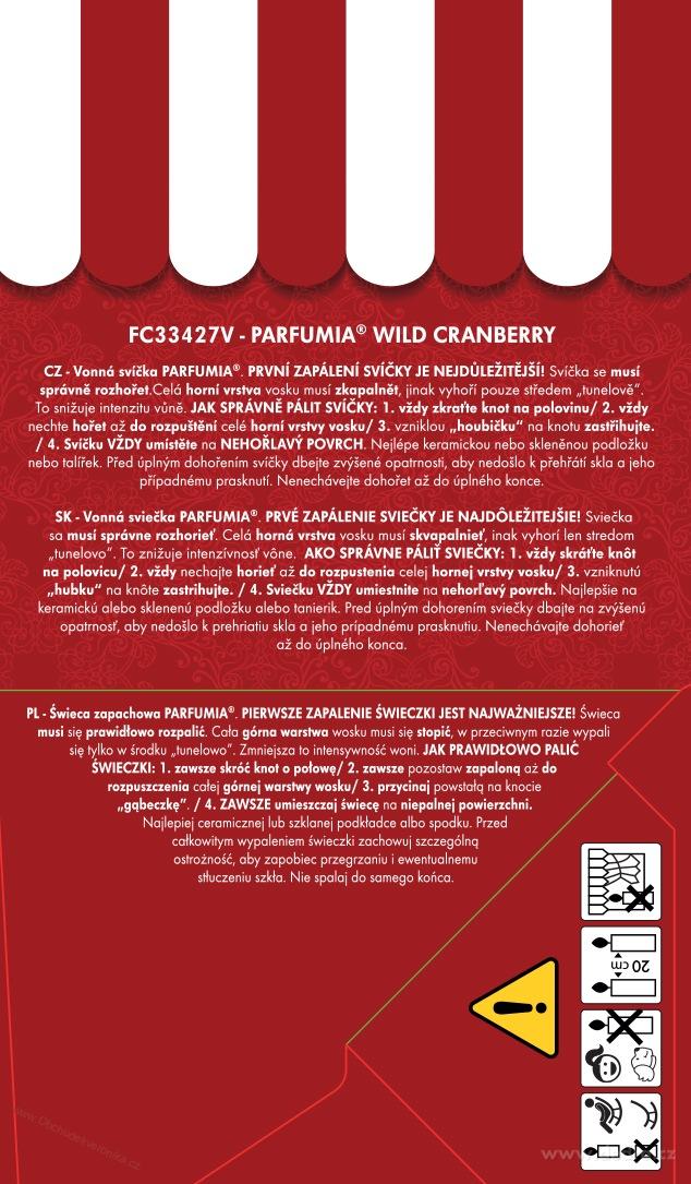 WILD CRANBERRY votivní sójová svíčka PARFUMIA® 55 ml