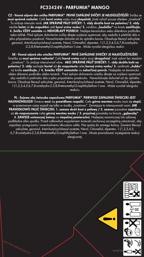 MANGO votivní sójová svíčka PARFUMIA® 55 ml