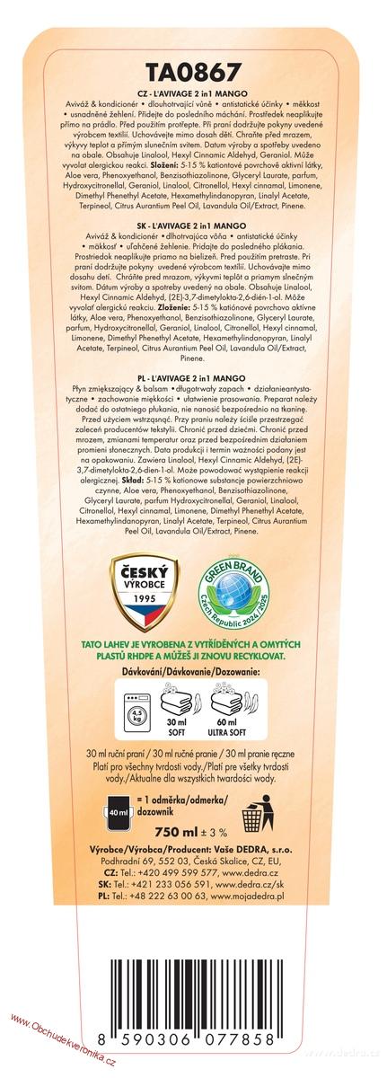 Avivážní kondicionér, MANGO, L'AVIVAGE®, 750 ml