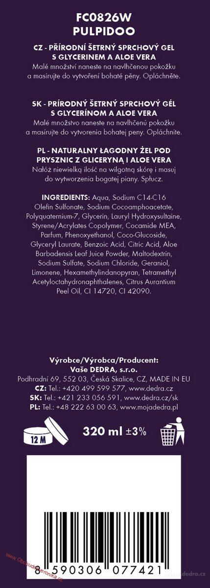 PULPIDOO - exkluzivní šetrný sprchový gel s glycerinem & Aloe vera 320 ml