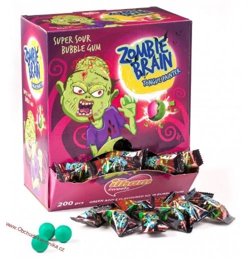 Zombie Brain Sour Bubble Gum 3,5g x 10ks