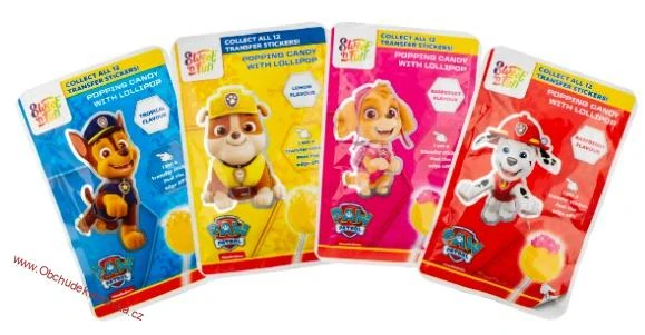 Paw Patrol Popping Candy - lízátko s práskacím práškem 15g x 36ks