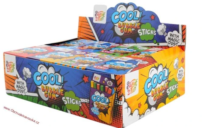 Cool Bubble Gum Sticks with magic dust - žvýkačky s "kouřovým efektem" 44g
