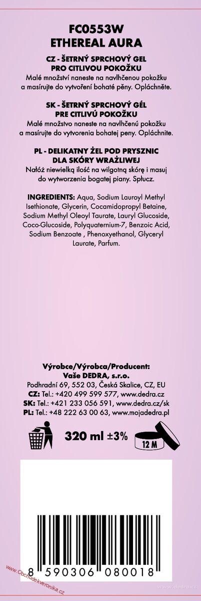 SENSITIVE ultra jemný sprchový gel pro citlivou pokožku ETHEREAL AURA 320 ml