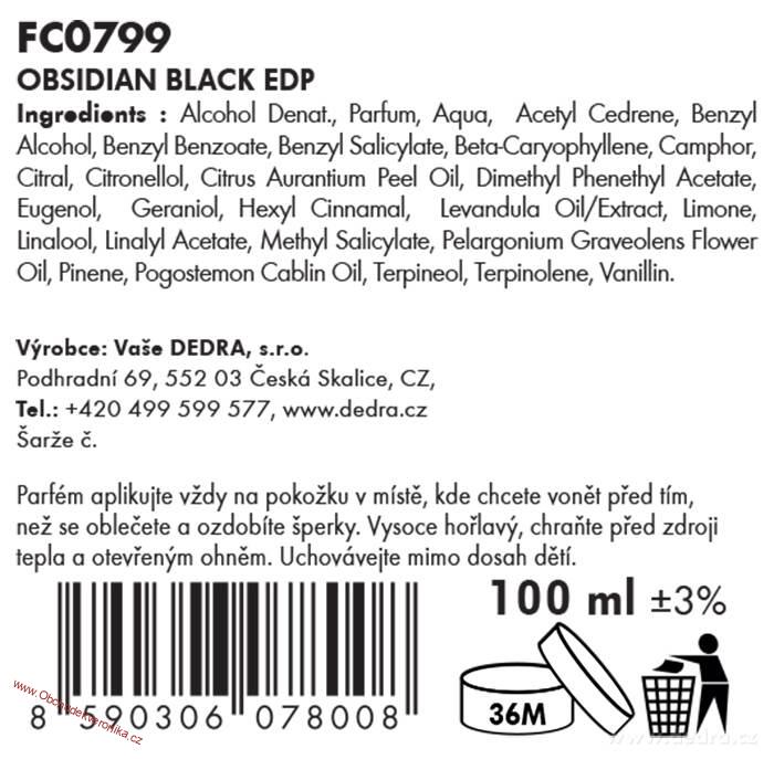 OBSIDIAN BLACK Eau de Parfum (EDP) 100 ml