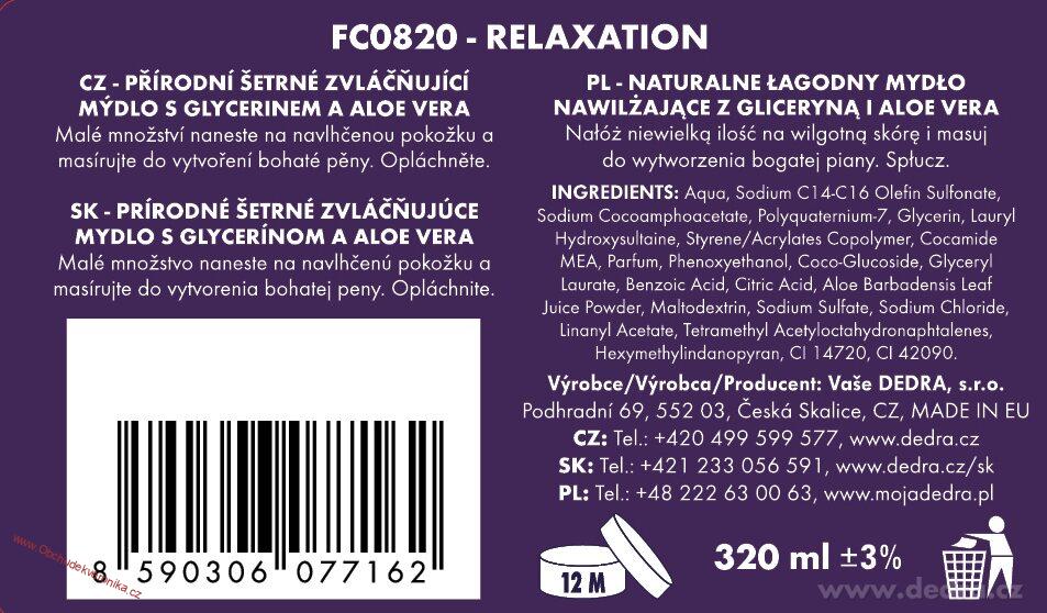 RELAXATION šetrné tekuté mýdlo s glycerinem & Aloe vera 320 ml