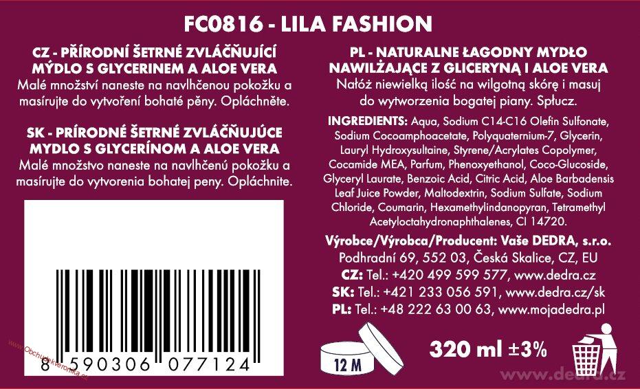 LILA FASHION šetrné tekuté mýdlo s glycerinem & Aloe vera 320 ml