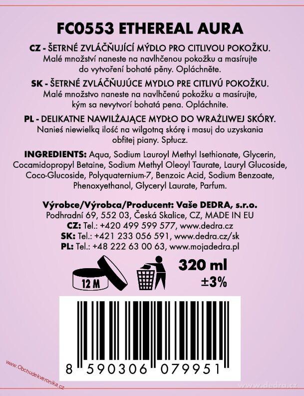 SENSITIVE šetrné zvláčňující mýdlo pro citlivou pokožku ETHEREAL AURA 320 ml