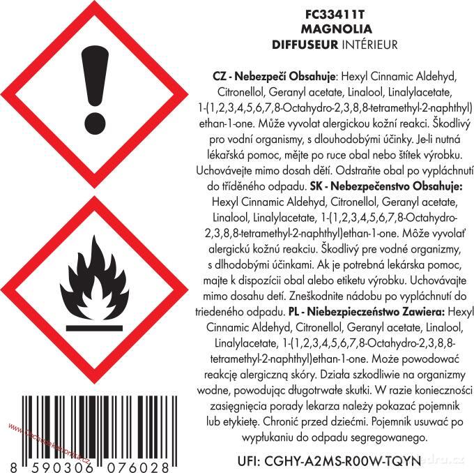 MAGNOLIA WOOD tyčinkový difuzér PARFUMIA® 100 ml