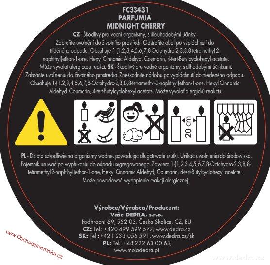 MIDNIGHT CHERRY sójová vonná svíčka PARFUMIA® 250 ml