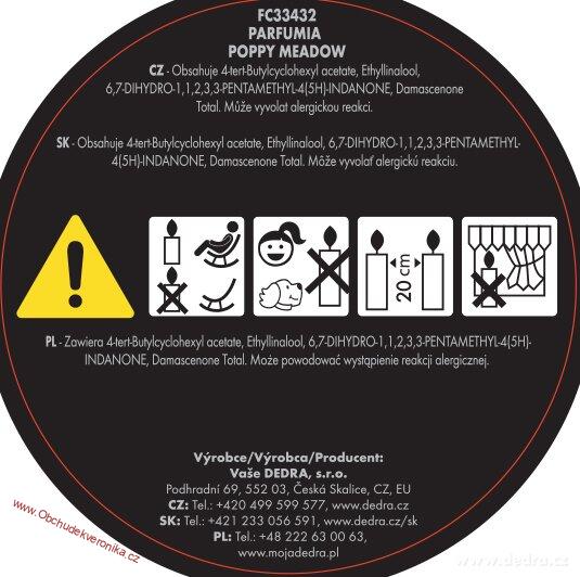 POPPY MEADOW sójová vonná svíčka PARFUMIA® 250 ml