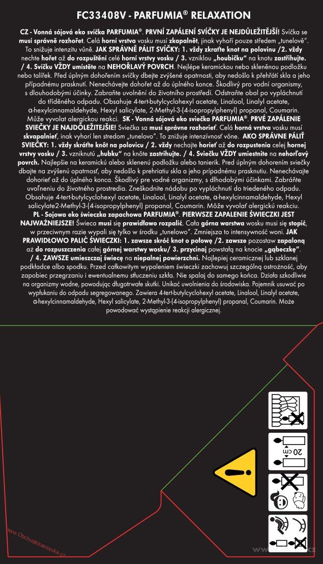 RELAXATION sójová vonná svíčka PARFUMIA® 250 ml