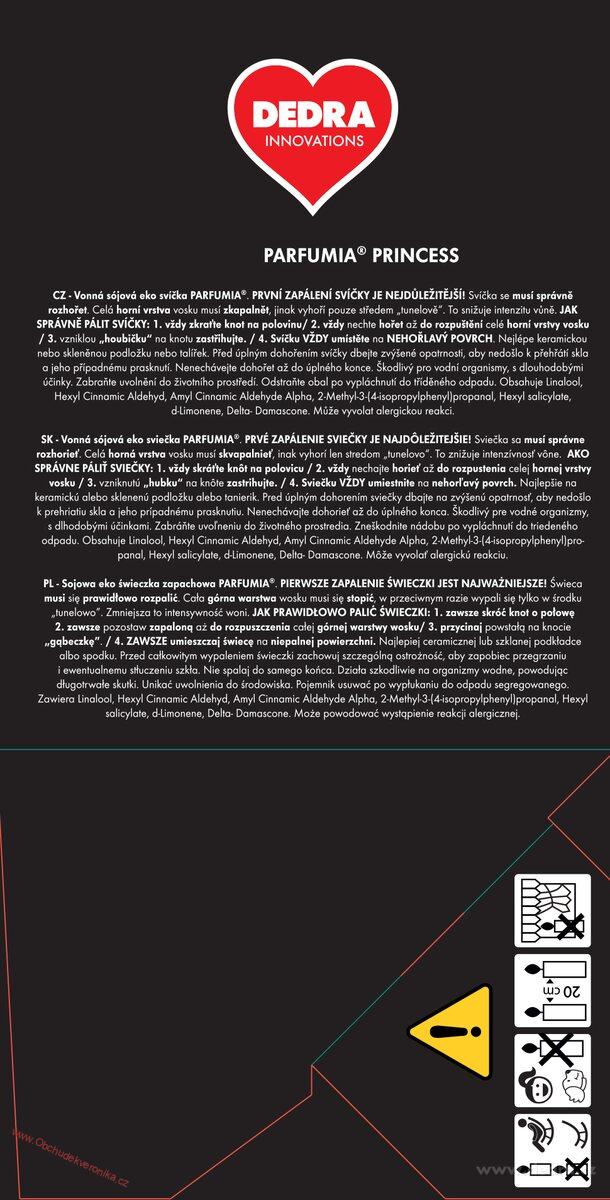 PRINCESS sójová vonná svíčka PARFUMIA® 250 ml