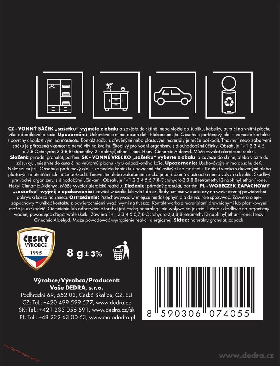 Vonná sašetka PULPIDOO závěsný vonný sáček PARFUMIA® 8g