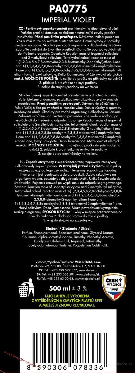 PARFUMAGE® IMPERIAL VIOLET Parfém na praní 500 ml