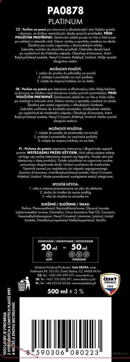 PARFUMAGE® PLATINUM Parfém na praní 500 ml