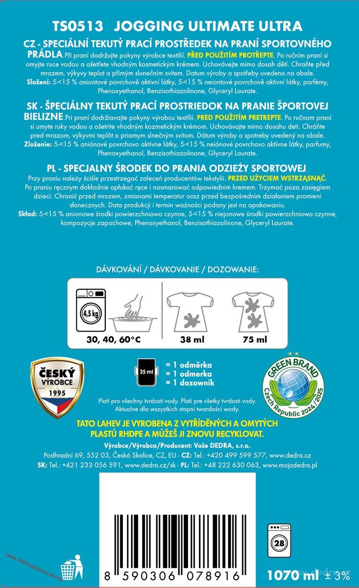 JOGGING Prací gel na sportovní & funkční oblečení | proti zápachu potu & ECO koncentrát 28 praní