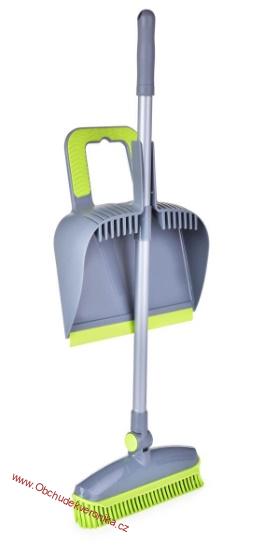 STĚRKOSMETÁK® 5v1  teleskopický smeták se silikonovými štětinami, stěrkou a nášlapnou lopatkou
