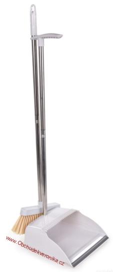 NEHRBÍCÍ DUO 2v1 smeták s dlouhou rukojetí a vyčesávací lopatkou - 91 cm