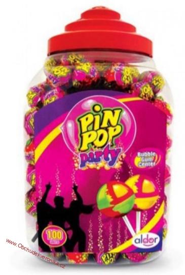 PIN POP- lízátka balená se žvýkačkou PÁRTY 17g x 10ks