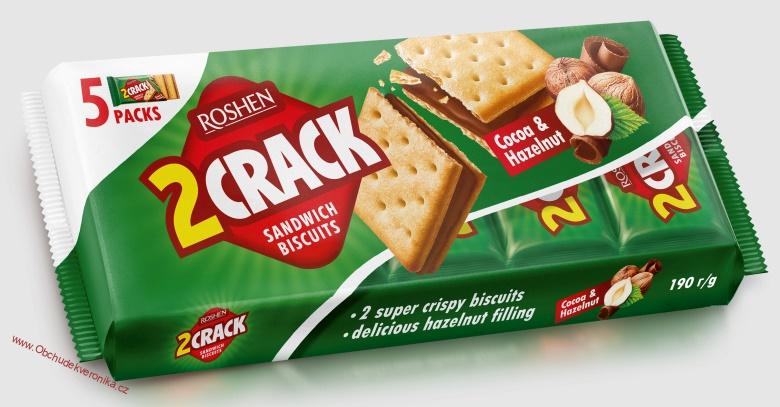 Roshen 2crack Sandwich biscuits Cacao & Hazelnut  190g