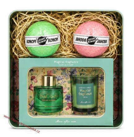 Plechový box – aroma sada a bomby do koupele 2x 110 g – kamarádka