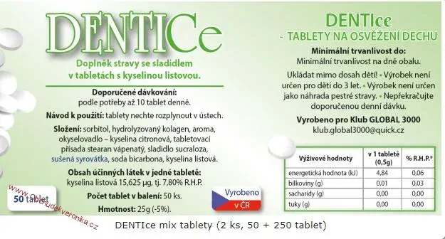 DENTIce mix tablety 50 + 250 tablet
