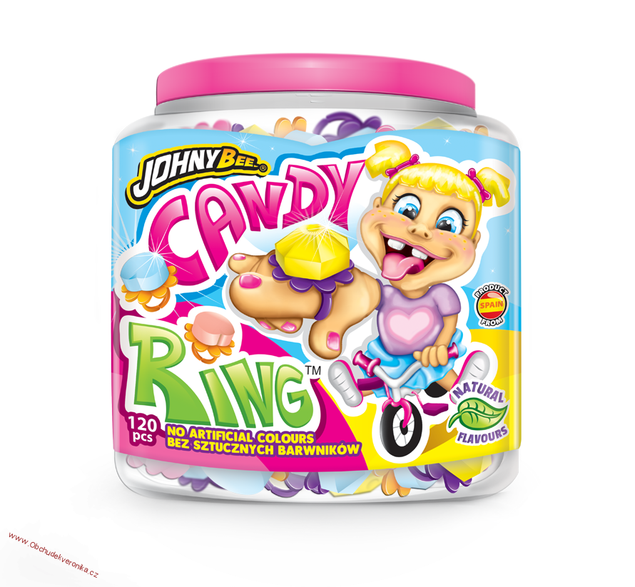 Johny Bee RING POP - prstýnek 5,5g x 10 ks