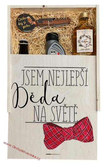 Dárková dřevěná bedna – Jsem nejlepší děda na světě - velká