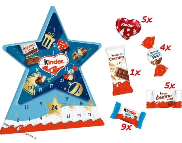 KINDER - ADVENTNÍ KALENDÁŘ Mix Star 149g 