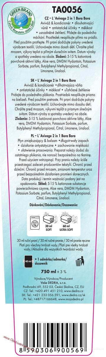 L´AVIVAGE 2in1 BORA BORA avivážní kondicionér , 750 ml - Exp.05.12.2025