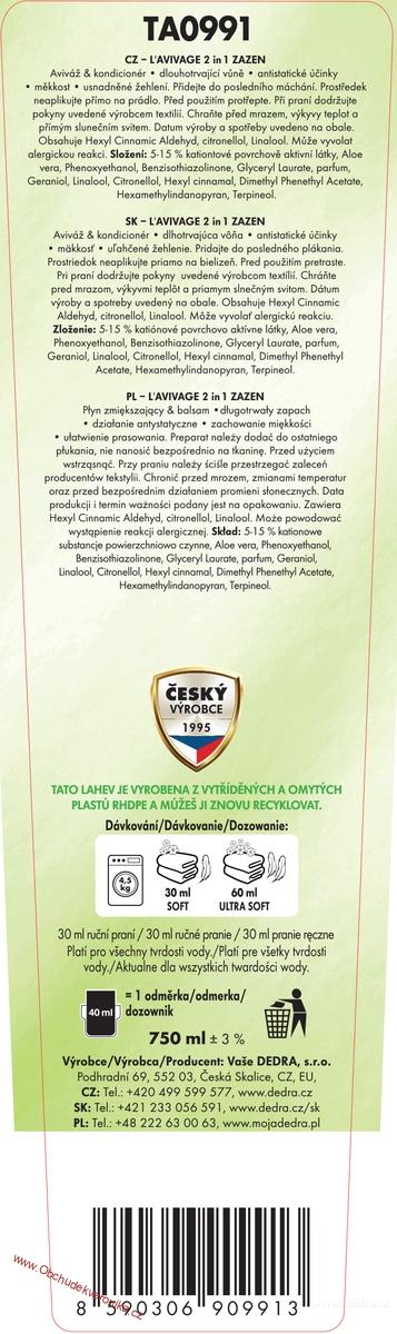 L´AVIVAGE 2in1 ZAZEN avivážní kondicionér , 750 ml