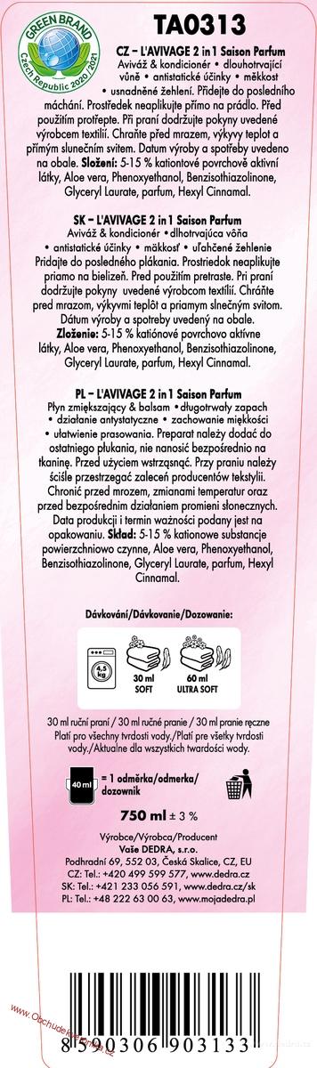 L´AVIVAGE 2in1 SAISON PARFUM avivážní kondicionér , 750 ml