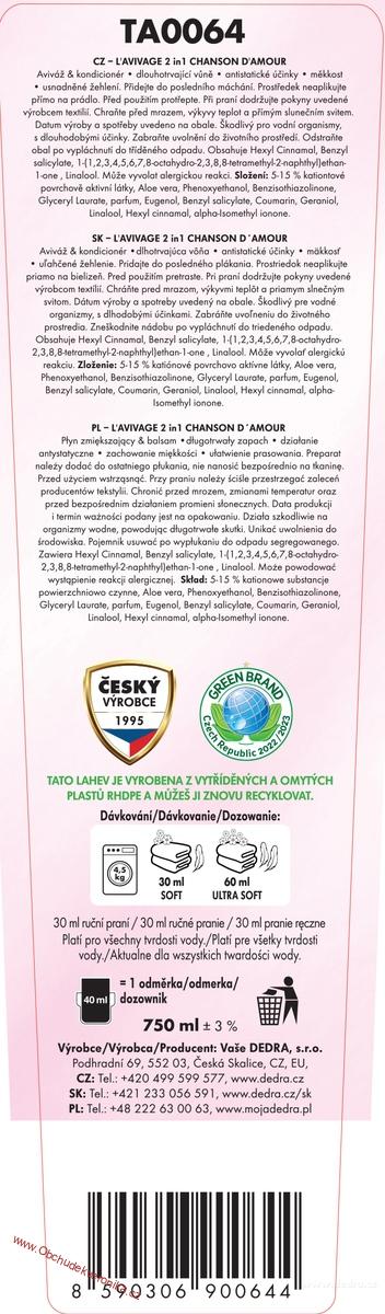 L´AVIVAGE 2in1 CHANSON D´AMOUR avivážní kondicionér , 750ml