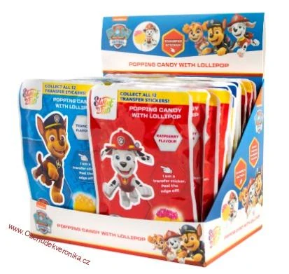 Paw Patrol Popping Candy - lízátko s práskacím práškem 15g