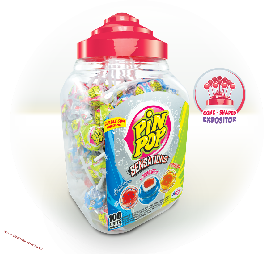 Pin pop Sensations se žvýkou 17g x 10ks