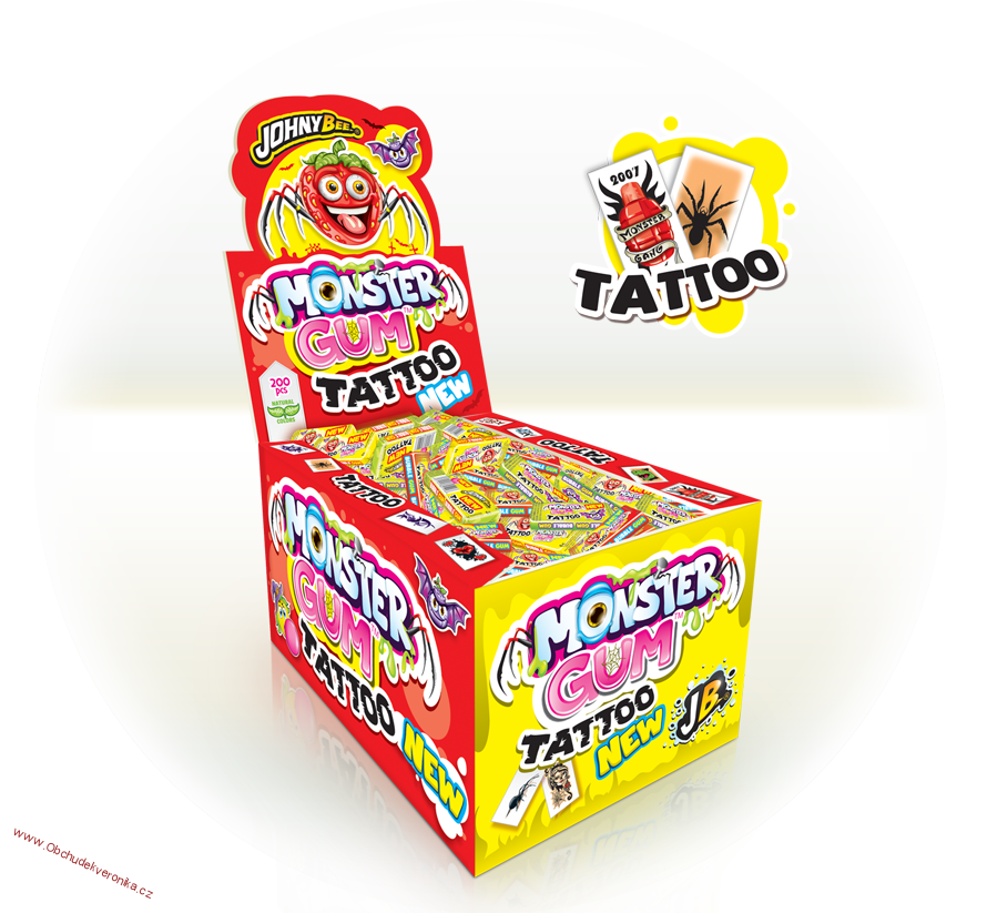 Johny Bee Monster gum + tatto 5g x 10ks