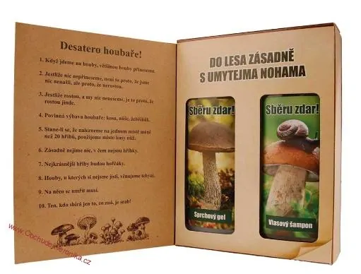 Kosmetický dárkový balíček - kniha pro houbaře