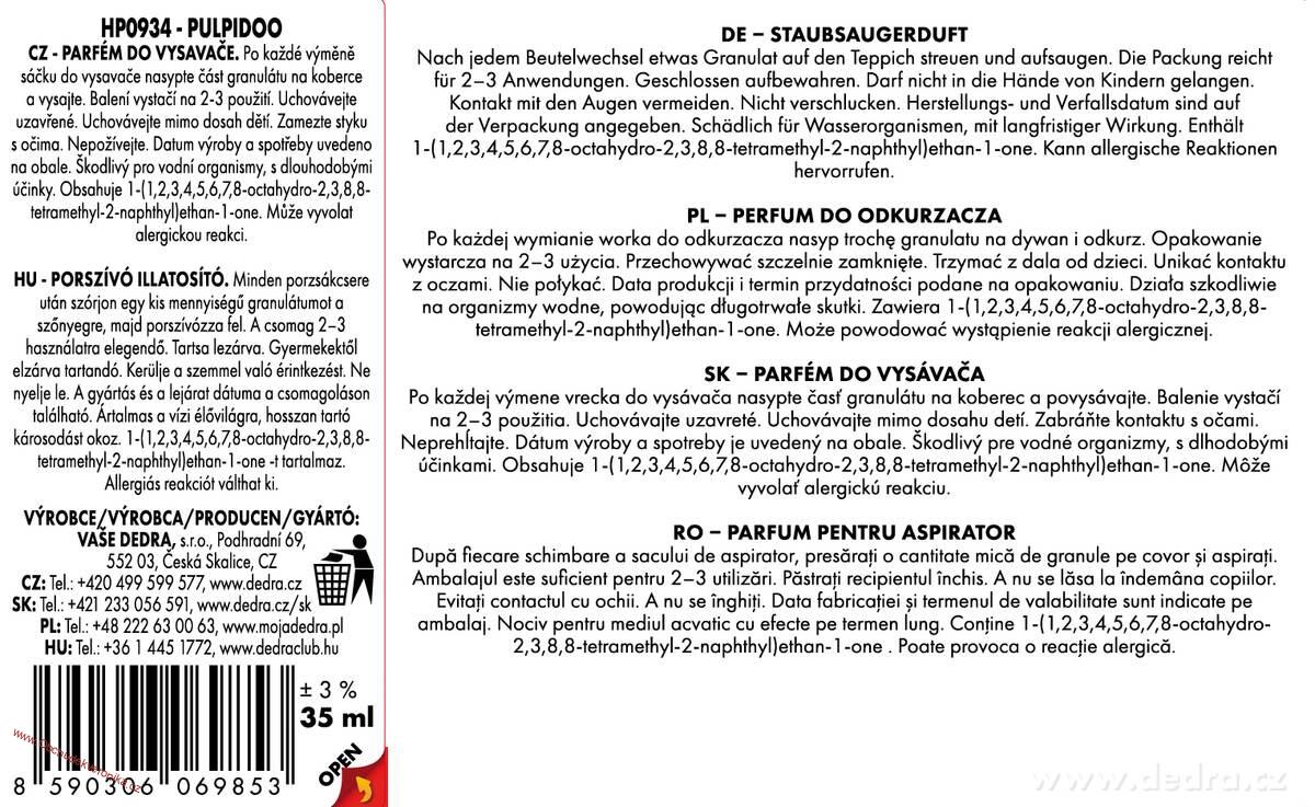 GOBELINO Parfémové granule do vysavače PULPIDOO 35 ml
